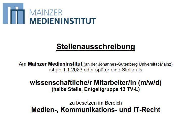 Stellenausschreibung